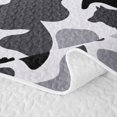 thumbnail image 5 of Manfei Retro Camo Twin Quilt Set,Lovely Bear Twin Coverlet Set,White Black,2-Piece, 5 of 7