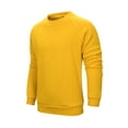 thumbnail image 6 of Sweatshirts For Men Solid Casual Loose Fit Crew Neck Shirts Comfoty Soft Long Sleeve Pullover Tops Spring Fall Outfits Clothes Yellow M, 6 of 7