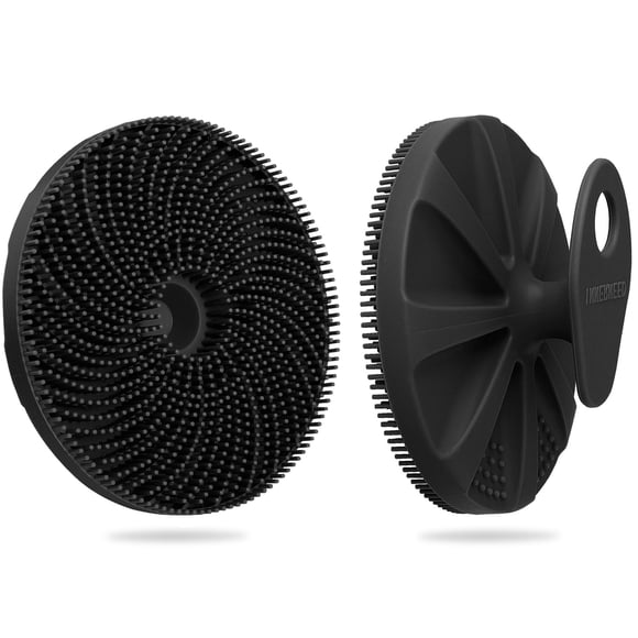 INNERNEED Depurador corporal de silicona más higiénico, exfoliante y masajeador, cepillo de ducha, herramienta de baño para todo tipo de piel, espuma, vida útil más larga (negro)