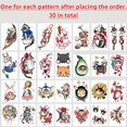 thumbnail image 2 of 30 Sheets / Set Temporary Tattoo , Cute Cat Japanese Cartoon Anime Flower, Waterproof Long Lasting For 2- 5 Days Realistic Pattern, Arm Leg Non-toxic Tattoo Stickers For Men And Women, 2 of 4