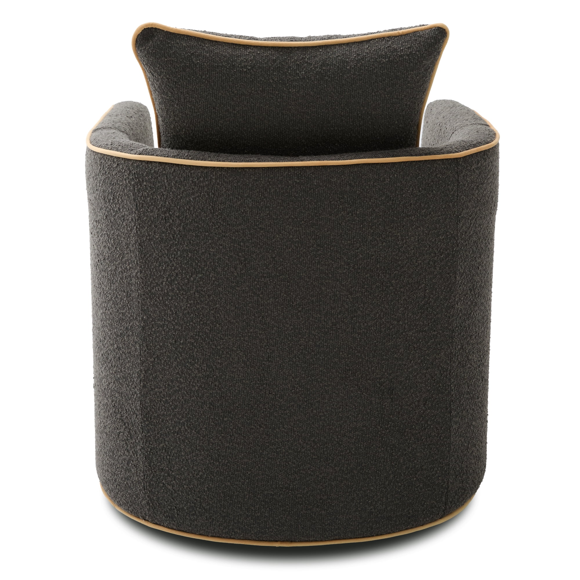 Leumius Swivel Accent Chair, Upholstered Club Chair Barrel Sofa Chair for Living Room, Reading Corner and Small Spaces, Dark Grey