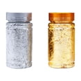 thumbnail image 1 of EeaseMX 2 botellas de 3 g de papel de aluminio dorado y plateado para decoración de uñas, calcomanías con purpurina, decoración de fundas de teléfono, manualidades (estilo plateado y dorado), 1 of 7