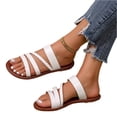 thumbnail image 2 of YOUYEDIAN Sandals Women Summer Slip on Beach Slippers Comfortable Casual Non Slip Orthopedic Flat Shoes (White), 2 of 8