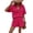 Hot Pink, variant on JULMCOMO Two Piece Sets for Women Deep V Neck Loose Fit Button Down Shirts Short Sleeve Wide Leg Summer Travel Lounge Sets Sky Blue M