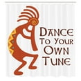 thumbnail image 3 of Ambesonne Kokopelli Shower Curtain, Tribal Dance Symbol Art, 69"Wx75"L, Vermilion Shamrock Green, 3 of 5