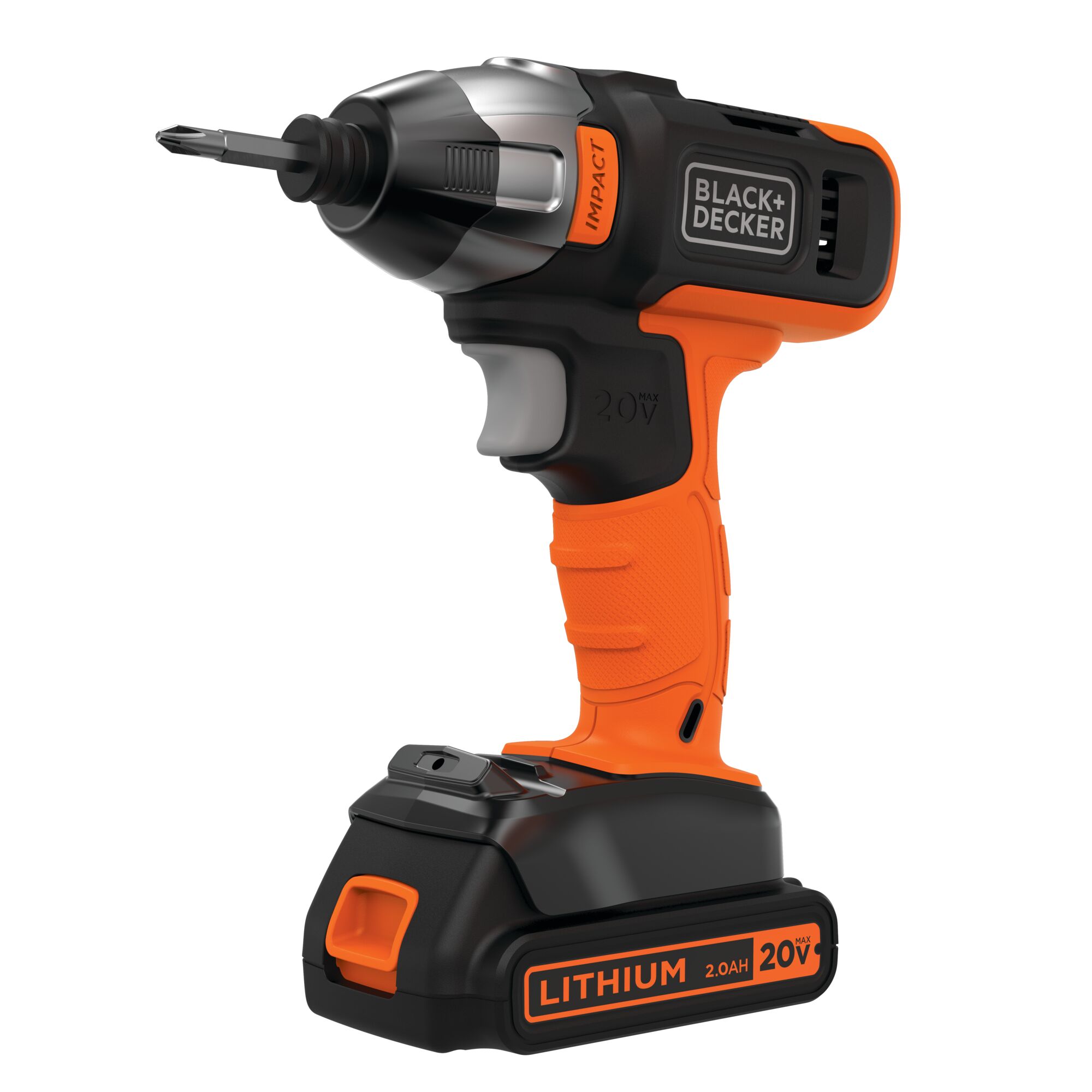 BLACK+DECKER 20V MAX* Cordless Impact Driver with Charger and Fastening Bit, (BDCI20BC)