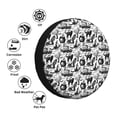 thumbnail image 4 of Rateoe Black White Halloween Pattern Tire Cover Wheel Protectors Weatherproof Wheel Covers Universal Fit for Trailer Rv SUV Truck Camper Travel Trailers Accessories-15 inch, 4 of 6