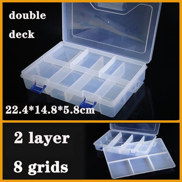 Caja de plástico transparente, compartimento para tornillos, joyería, pendiente, vitrina, contenedor, organizador de Terminal transparente, cajas de almacenamiento de herramientas