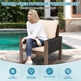 thumbnail image 5 of MeetLeisure Outdoor Patio Chair, High Back Upholstered Armchairs with Zipped and Water Resistant Cushions, Canadian Hemlock Wood Furniture for Bistro, Garden, Porch(Beige/Brown), 5 of 10