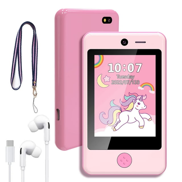 Teléfono de juguete para niños PTHTECHUS para niños y niñas con pantalla táctil de 3.8 pulgadas