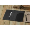 thumbnail image 2 of Leather Field Notes Steno Book Holder Refillable Black Gift Portfolio Case 6x9", 2 of 2
