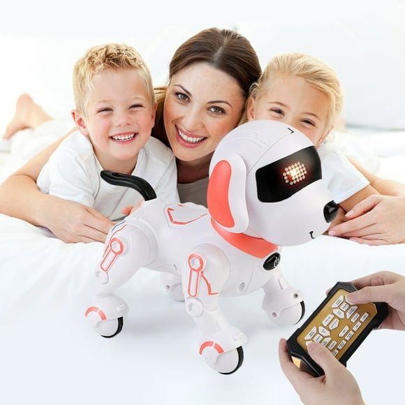 WLOELOEW Chien Robot Rc Rose Jouet Robot Télécommandé Chiot Cascade Dansant Programmable Robot Intelligent Jouet Cadeaux de Noël pour Enfants