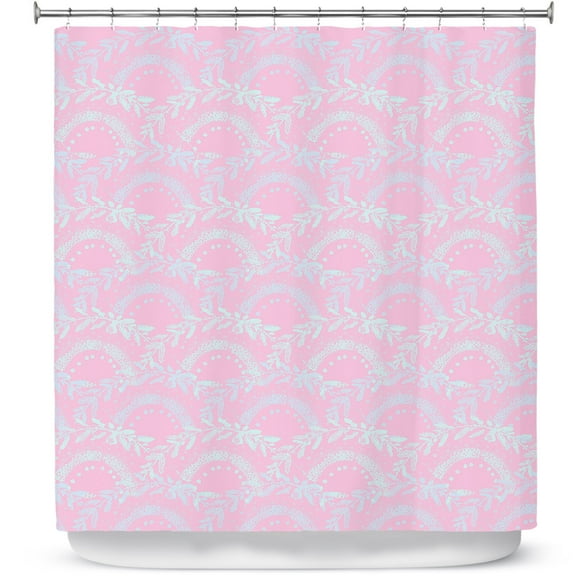 Shower Curtains 70" x 93" from DiaNoche Designs by Julie Ansbro - Pink Lace