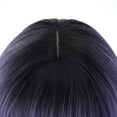 thumbnail image 6 of RightOn 28" Purple Wig Straight Long Hair Wigs with Bangs Women Black Ombre Purple Wigs Synthetic Natural Looking Wig with Wefted Wig Cap, 6 of 7