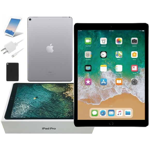 Refurbished Apple iPad Pro, 10.5-inch, 64GB, Wi-Fi Only, Comes with Bundle: Case, Tempered Glass, Rapid Charger - Space Gray/Silver Comes in Original Retail Box (Refurbished)