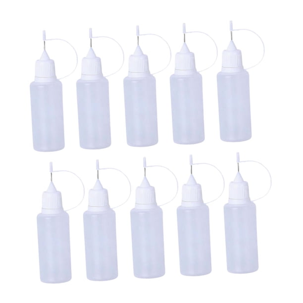 10 unidades de frascos exprimibles con boquilla de punta fina, frascos para rellenar con gotero de líquido, vacíos para rellenar con gotero de líquido 20 ml
