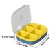thumbnail image 4 of Caja de pastillas Naiovety Estuche de medicinas seis celdas azul oscuro, 4 of 6