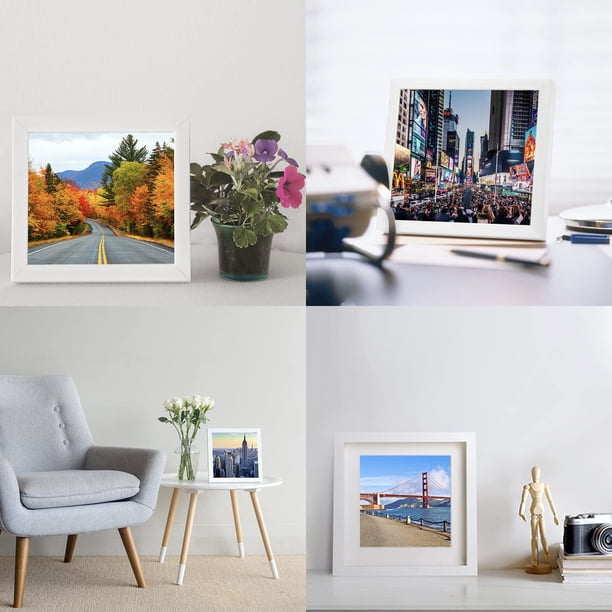 Atmosphera - Lot de 5 cadres photos en bois - Beige - Maison