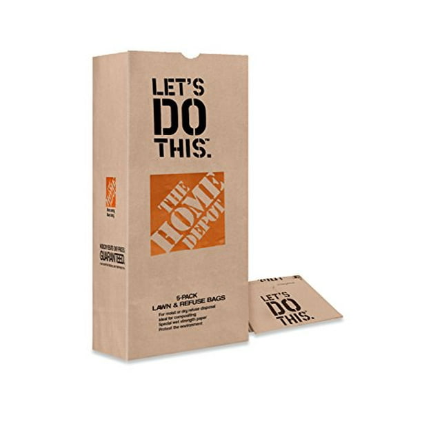 Paper Lawn Bags 30 Gallon (10 Count) for Leaf and Yard Cleanup from