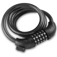thumbnail image 1 of Candado para bicicleta negro de 120 cm x 12 mm de largo, con cable antirrobo para bicicletas, scooters, motocicletas, portón para bicicletas con código inteligente de 5 dígitos, 1 of 5