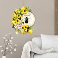 thumbnail image 3 of de terre artificiales para puerta delantera, Floral para boda, decoración de fondo de pared para interiores y exteriores Baoblaze Corona de Girasoles, 3 of 7