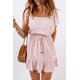 thumbnail image 3 of ABPHQTO Vestido de mujer rosa con cintura elástica y volantes en el dobladillo floral, 3 of 5