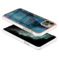 thumbnail image 2 of ELEHOLD for iPhone 11 Pro Max 6.5 inch Marble Case, Clear Electroplated Frame Soft TPU Anti-Scratch Wear-Resistant Wireless Charging Slim Fit Transparent Case for iPhone 11 Pro Max, Green, 2 of 5