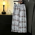 thumbnail image 4 of Mifsaly Girls Plaid Wide Leg Pants Teen Kids Elastic Waist Casual Pant Lightweight Comfortable Flowy Boho School Bottoms, 4 of 7