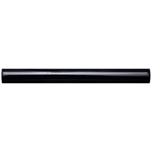 The Tile Life Blecker Black Polished Ceramic Pencil Liner Tile, 0.5 x 6 in, 1-Piece