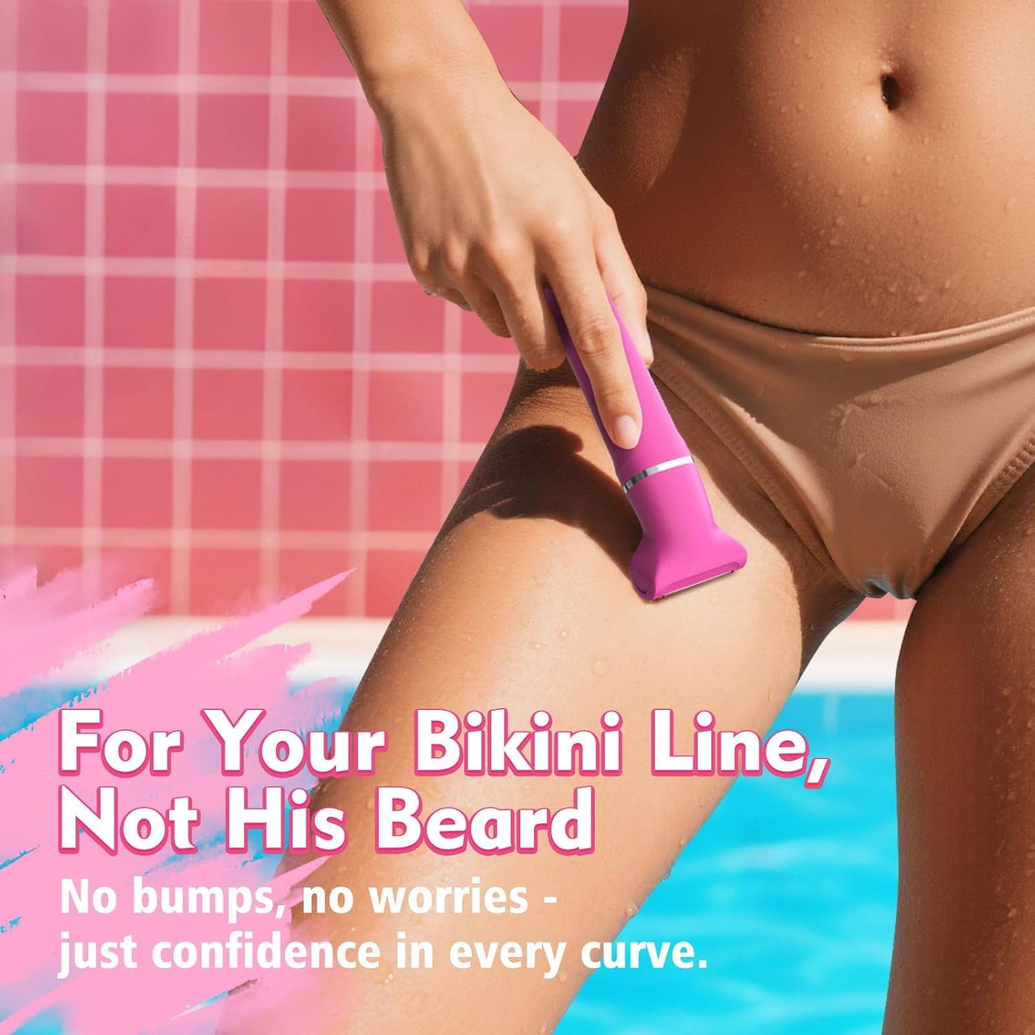 Obacre Electric Bikini Trimmer for Women,Waterproof Pubic Hair Trimmer and Facial Hair Remover,Replaceable Razors & Nose Hair Trimmer,Dock Charging Women's Grooming Kit