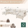 thumbnail image 2 of Chalantevo 125" Oversized Chenille Modular Sectional Couch with Hidden Storage, U-Shaped 6-Seater Sofa with Ottoman, Removable Covers, Easy Assembly, for Living Room, Apartment, Beige, 2 of 8