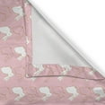 thumbnail image 6 of Ambesonne Easter Valance & Curtain, Cartoon Style Rabbits Art, 55"x24", Pale Pink White Khaki, 6 of 7