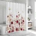 thumbnail image 5 of Red Spring Floral Shower Curtain Set - Long 72" x 84" Washable Bathtub Curtain with 12 Hooks, Elegant Pastoral Flowers Watercolor Waterproof Fabric Stall Shower Curtains for Bathroom/Bathtub Décor, 5 of 6