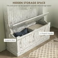 thumbnail image 4 of Resenkos 3-In-1 Entryway Bench with Coat Rack - Hall Tree, Shoe Storage & 5 Hooks, for Hallway, Distressed White, 4 of 8