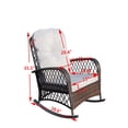 thumbnail image 3 of Stylish Rattan Rocking Chair with Tall Backrest and Wide Armrests in Dark Brown, Perfect for Your Garden or Backyard, 3 of 8