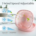 thumbnail image 5 of Ventilador de viaje portátil de 7 pulgadas, 10000 mAh, funciona con pilas, ventilador de escritorio, 3 velocidades, ventilador de mesa plegable, silencioso, rotación de 185 °, ventilador personal con JFHHH pequeña, 5 of 5
