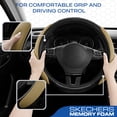 thumbnail image 2 of Skechers Steering Wheel Cover with Memory Foam, Breathable Non-Slip, Universal Fit 14.5"-15" Car Accessories Beige, 2 of 7