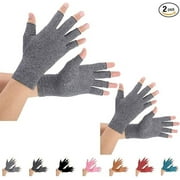 Brace Master 2 Pairs Arthritis Gloves, Compression Gloves for men and women (Large (2 Pair), Gray)