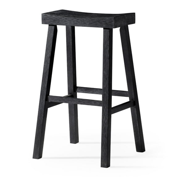 Open Box Maven Lane Vincent Wooden Rustic Bar Stool, Antiqued Black Finish
