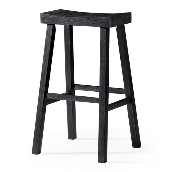 Open Box Maven Lane Vincent Wooden Rustic Bar Stool, Antiqued Black Finish