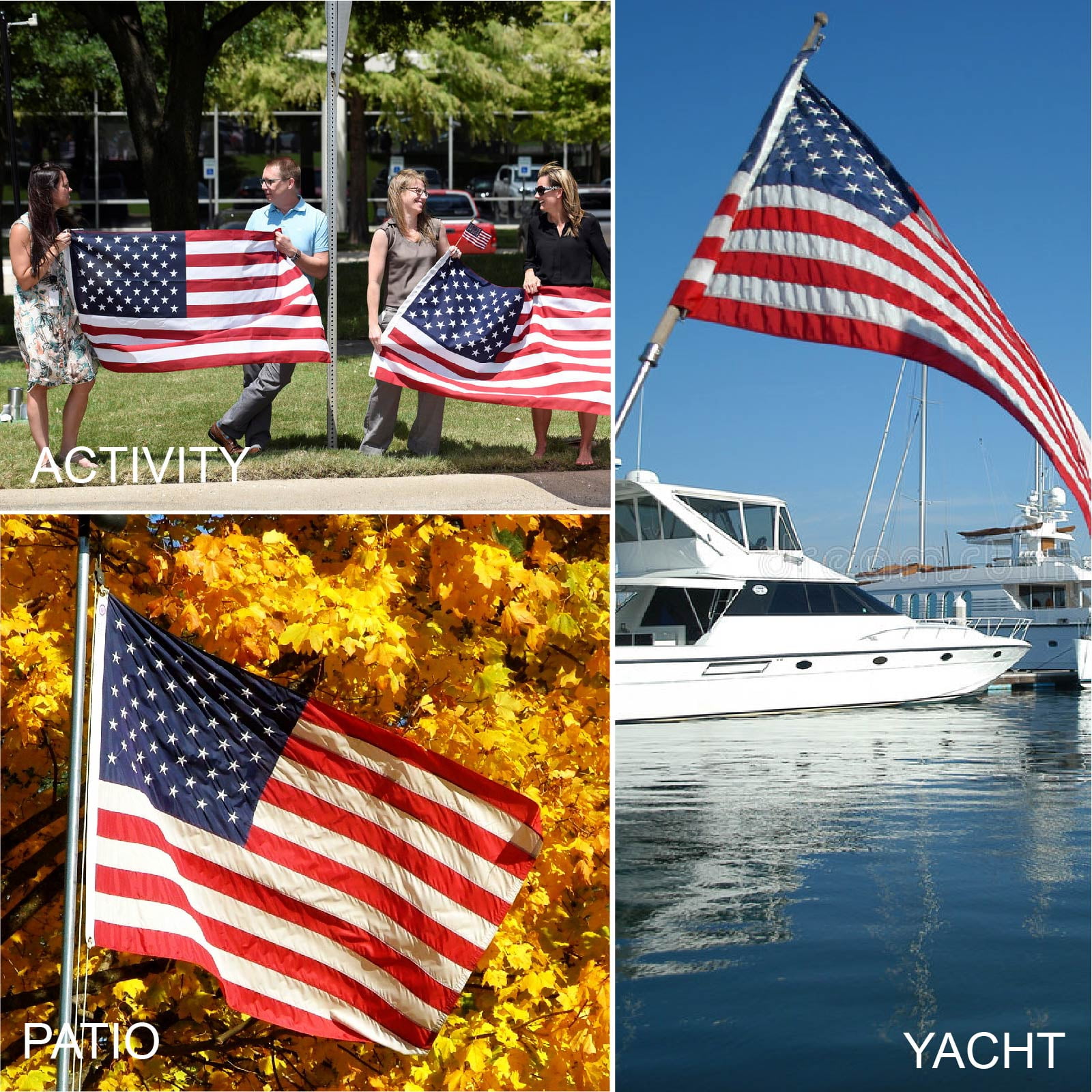 Samerd American Flag 8x12 ft, Embroidered Stars, Sewn Stripes, Brass Grommets, Weather-Resistant Nylon