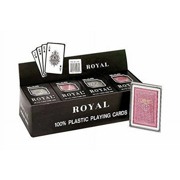 Royal - Cartes à Jouer de Taille de Poker 100% Plastique, 3 1/2" x 2 1/2", 1 Douzaine