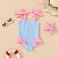 thumbnail image 2 of MAMAMI Baby Girls Swimsuit Summer Stripe One-Piece Bathing Suit for Girl,Size 9M-4Y, 2 of 7
