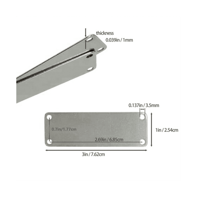 5pcs Metal Stamping Blanks, Rectangle Stamping Tags Blanks 38x5mm DIY,  Silver