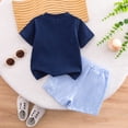 thumbnail image 5 of mgoYE Toddler Baby Boy Baseball Outfit Short Sleeve T-Shirt Shorts Set 2Pcs Infant Baseball Clothing Summer Clothes(Navy,3-6 Months), 5 of 5