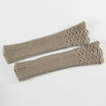thumbnail image 3 of Dyfzdhu Women Cable Knit Arm Warmer Gloves Long Fingerless Thumb Hole Gloves Mittens Fingerless Knit Arm Warmers Sleeves Mittens Grey, 3 of 3