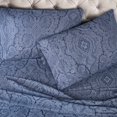 thumbnail image 2 of Decorative Italian Paisley Cotton-Rich Sheet Set - Twin XL, Navy Blue, 2 of 7