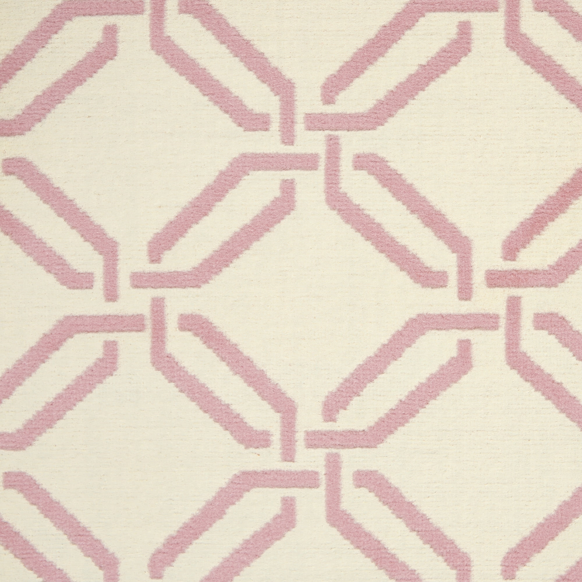 Nourison Bliss Transitional Trellis Ivory/Pink 6' x 9' Area Rug, (6' x 9')