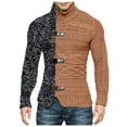 thumbnail image 2 of Gibobby Suéter ligero hombre Sudadera ligera de manga larga de rizo francés con cuello redondo para hombre(Marrón,Grande), 2 of 3