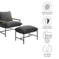 thumbnail image 2 of Raya Lounge Chair and Ottoman in Charcoal, 2 of 9